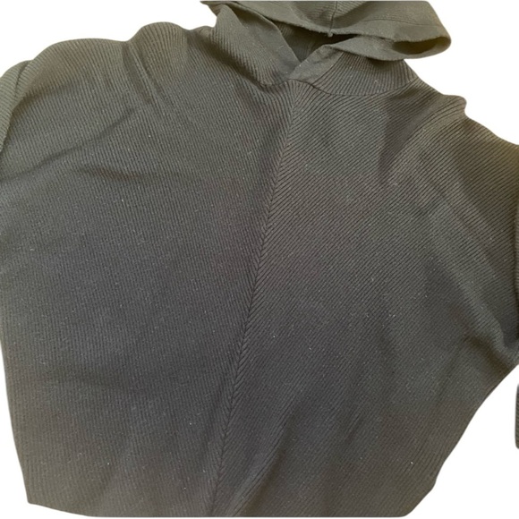 For The Republic Dolman Sleeve Ribbed Hoodie Women’s Medium Black - Picture 7 of 11